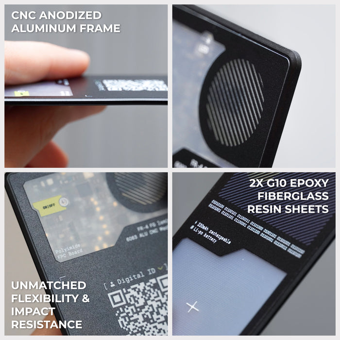 AirCard™ Pro - Android & Apple Bluetooth tracker - Black - Apple Network - Black AirCard Pro Bluetooth tracker with CNC anodized aluminum frame and epoxy fiberglass resin sheets. - Rolling Square