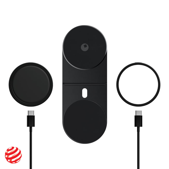 EDGE® Pro Full Kit - MagSafe modular kit - Hyperspace Black - Modular MagSafe charging kit with black circular chargers and central adapter unit. - Rolling Square