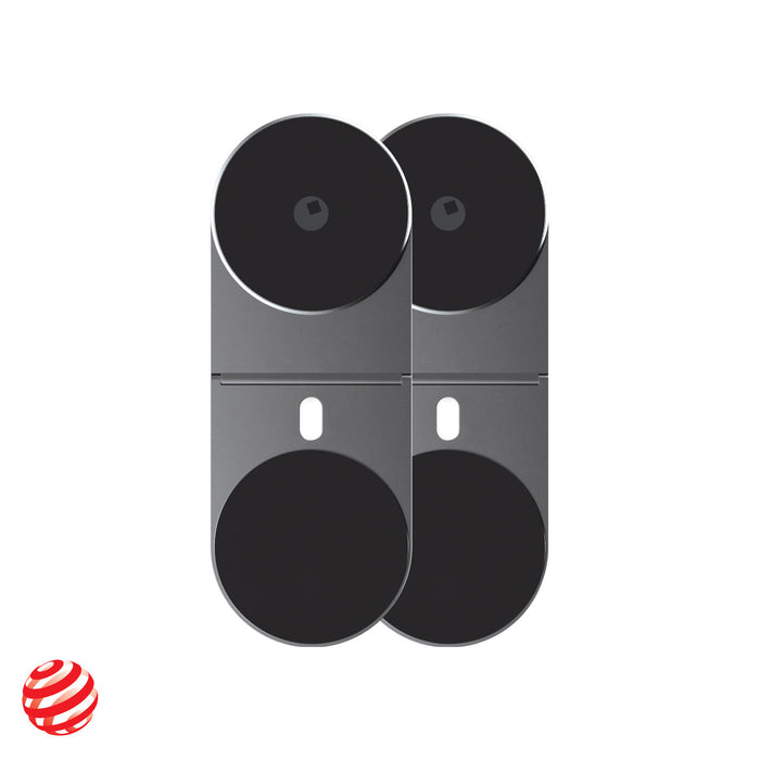 EDGE® Pro Tablet kit - MagSafe phone & tablet holder - Hyperspace Black - Dual black MagSafe-compatible phone and tablet holder with sleek rectangular base and circular magnetic pads. - Rolling Square