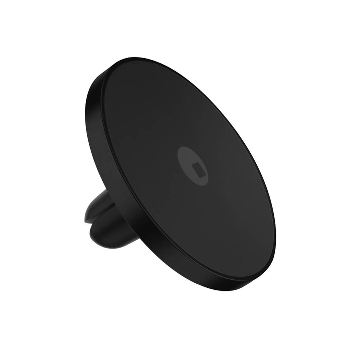 MagSafe Car Mount - MagSafe Car Mount - Black circular MagSafe car mount with vent clip and subtle logo center. - Rolling Square