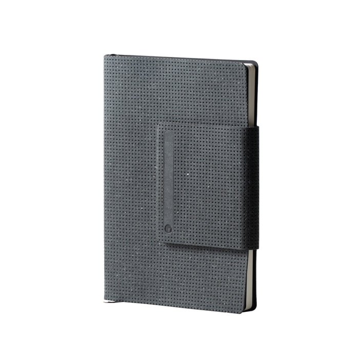 AirCard™ Notebook - A5 notebook made for AirCard - Grainy Black - Grainy black A5 notebook with textured cover and attached strap closure. - Rolling Square