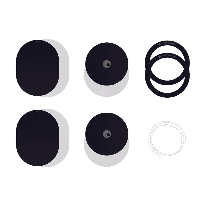 EDGE® Pro Spare Kit - MagSafe phone & tablet adapters - Default Title - Set of black and white MagSafe phone and tablet adapters with circular and oval shapes and two black rings. - Rolling Square