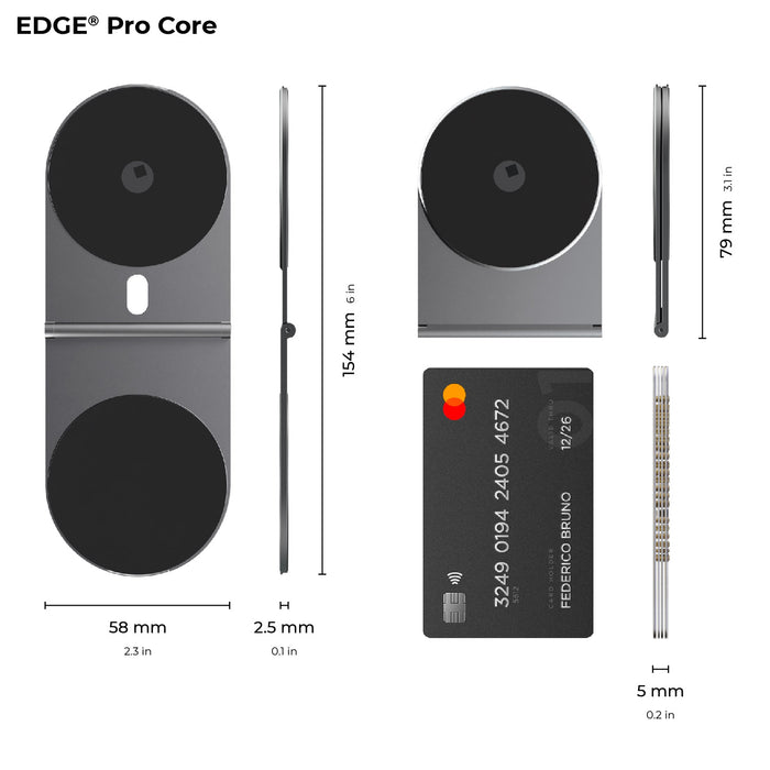 EDGE® Pro Full Kit - MagSafe modular kit - Hyperspace Black - Magnetic modular phone mount in sleek black with circular MagSafe-compatible pads and slim profile. - Rolling Square